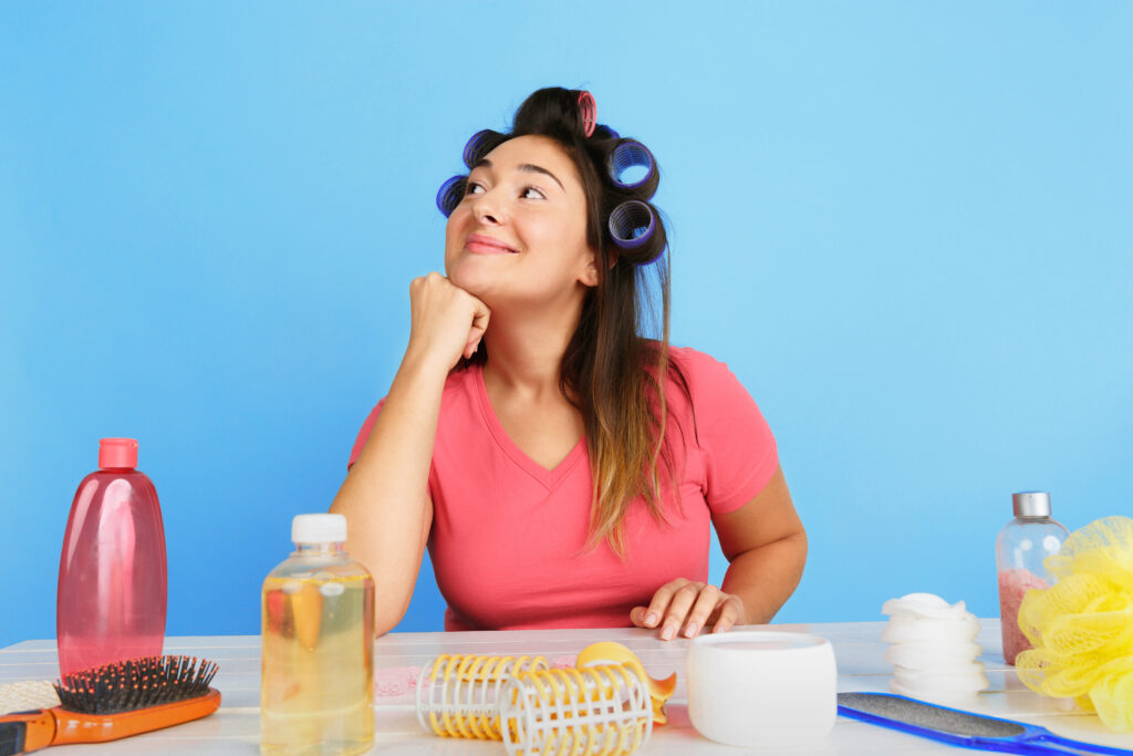 portrait young caucasian woman her beauty day skin care routine