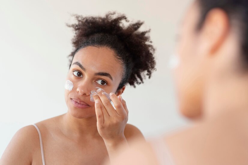 close up woman applying face cream 23 2148945245